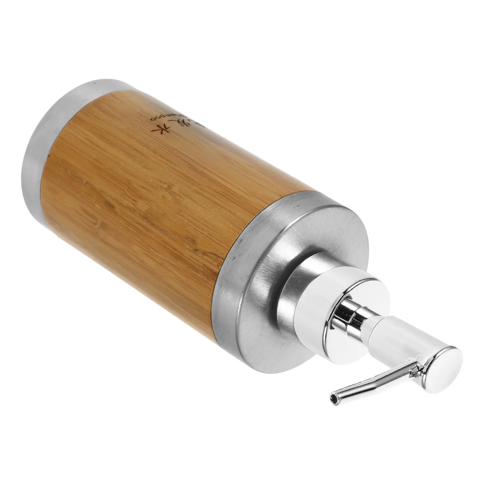 Press Pump Dispenser Bamboo Lotion Shampoo Bottle for Hotel Bathroom Soap Container Refillable Handwash Liquid Soap