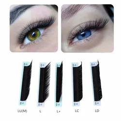 AGUUD L/L+/LC/LD/LU(M)/N curl 12 Rows False Eyelash Extensions Mink Matte Black Material 8-15mm Mixed Tray L curl Makeup Lashes