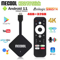 [Genuine] MECOOL KD2 Android11 TV Stick 4K Amlogic S905Y4 Google Certified Media Player 4G 32G DDR4 5G WiFi Prime Video TV Stick