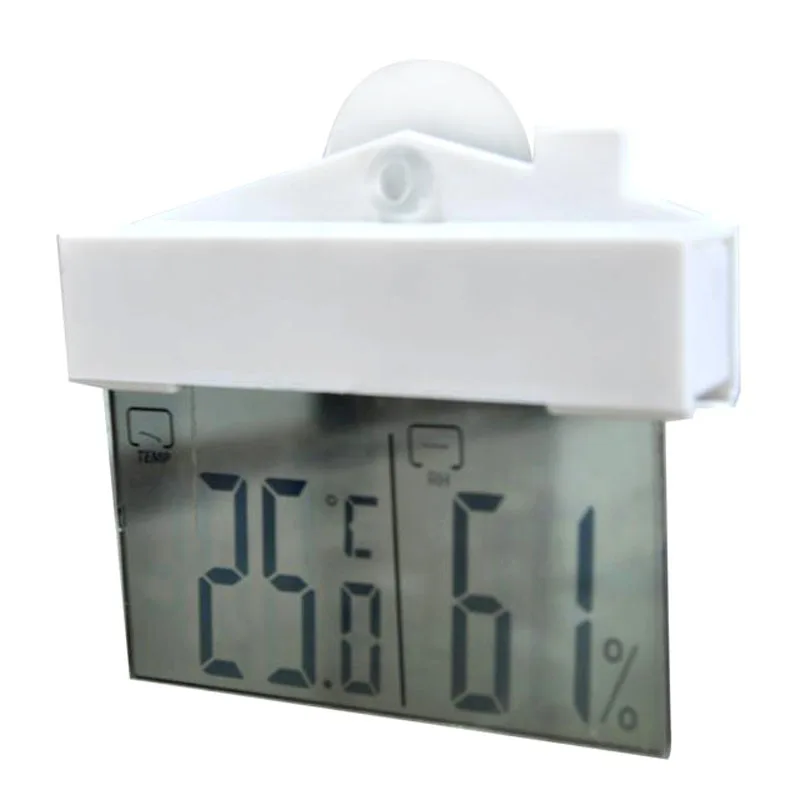Digital Window Thermometer Hydrometer Suction Cup Indoor Outdoor Weather Station Suctio Large LCD Window Hydrometer
