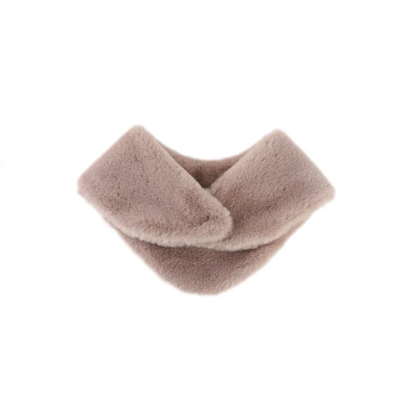 Autumn and winter neck protection and warmth artifact imitation rabbit velvet scarf cold-proof thick plush scarf