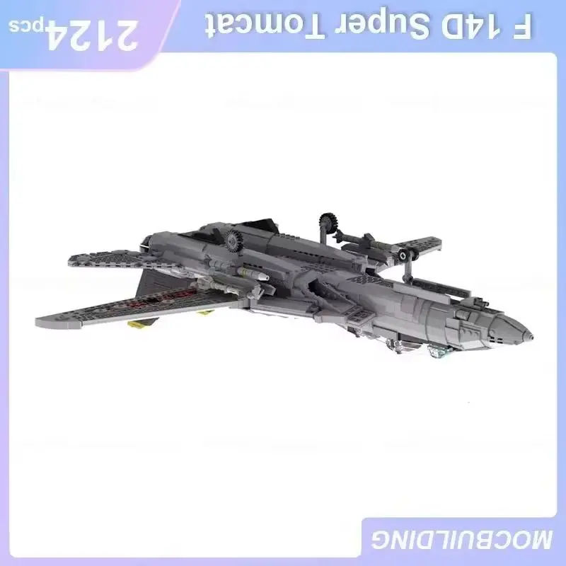 

Истребитель F 14D Super Tomcat Модель MOC Строительные блоки DIY Сборка кирпичей Самолет Обучающие креативные рождественские игрушки Подарки 2124 шт.