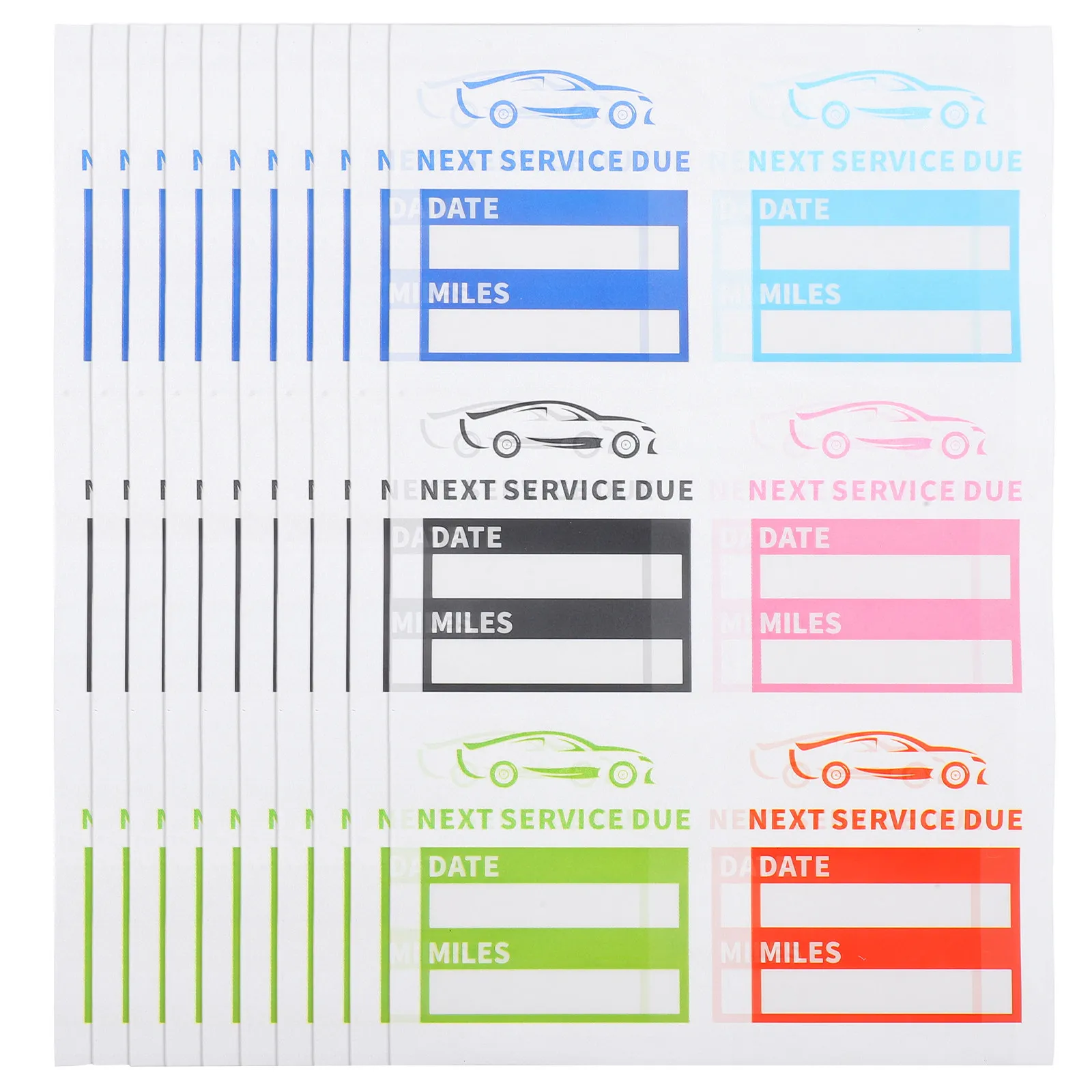 

10 Sheets Next Service Due Static Cling Stickers Pet Waterproof Writable Oil Change Reminder Labels for Car Motorcycle