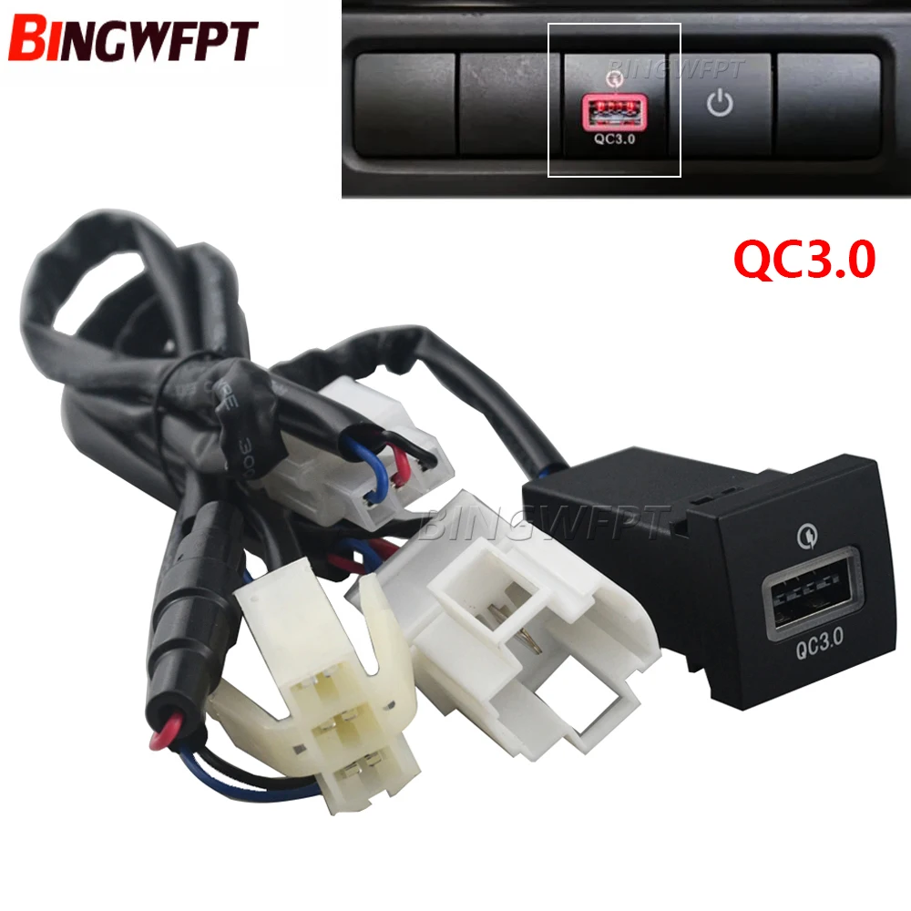 For VW Golf 6 Jetta 5 MK5 Scirocco 2010 2011 2012-2014 Car USB Charger Quick Charge QC3.0 Auto Phone Charging Adapter Button