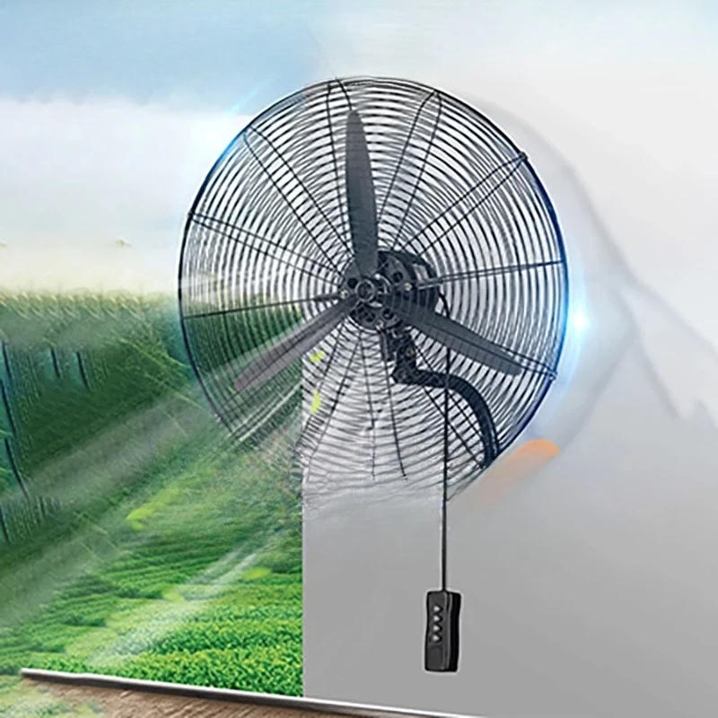 

220V Metal Blades Wall Mounted High Velocity Fan Wired Remote Control Powerful Airflow Adjustable Speed Industrial Factory