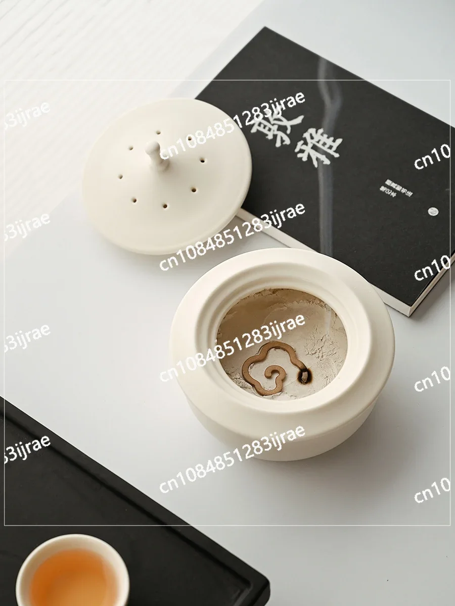 Milk White Ceramic Incense Burner Plate  Burner Tower Incense Burner Retro Zen Fragrance Path Incense Seal Tea Prop