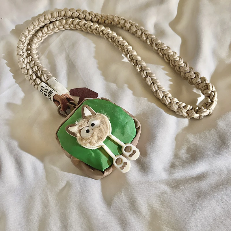 

Cute Cat Plush Coin Purse - with Long Crossbody Lanyard, Fits Phones/Keys/Earbuds, Perfect for Girls, Portable for Outdoor Use