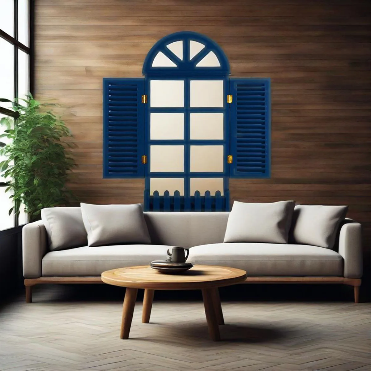 

Rustic Window Frame Wall Decoration Bedroom Decorative, Hanging Farmhouse Living Room Wall Decor for Bathroom Kitchen Wall Decor
