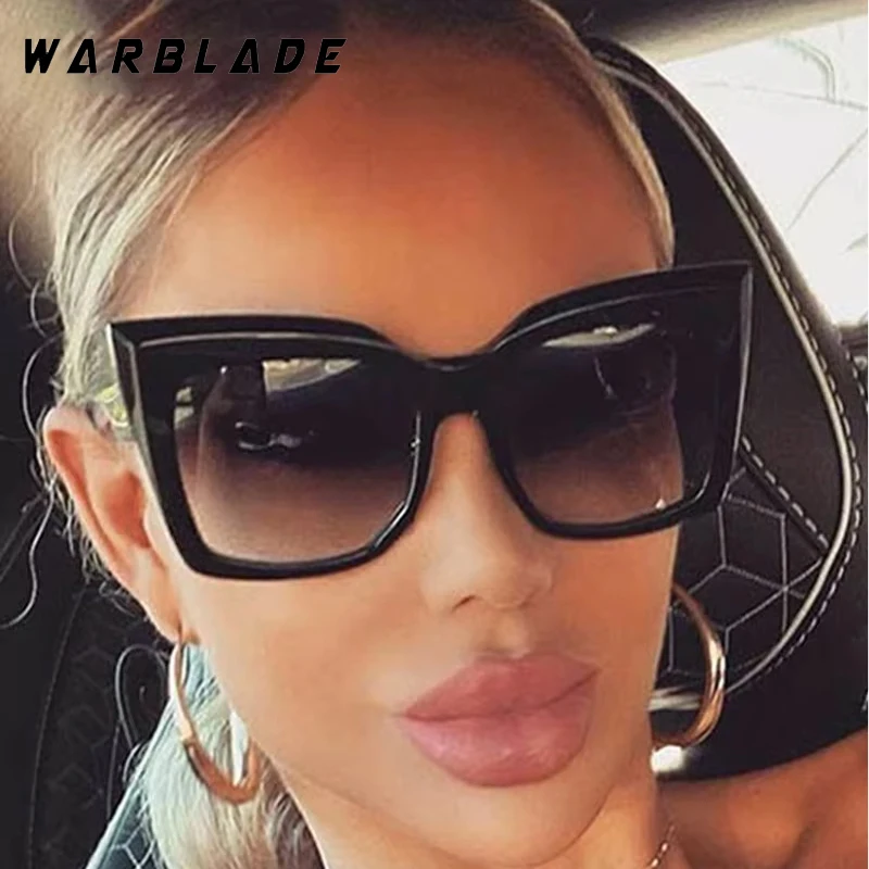 

New Luxury Vintage Large Box Cat Eye Sunglasses Women Men Punk Sun Glasses Outdoor Summer Traveling Eyeglasses Female UV400 Очки