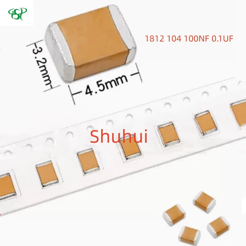 

10PCS SMD ceramic capacitor 1812 100NF 104K 0.1UF 400V 450V 500V X7R 10%