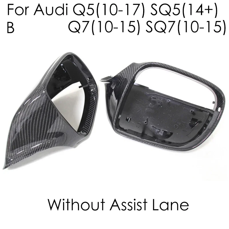 Real Carbon Fiber Voor 2009-2022 Audi Q5 SQ5 Q7 SQ7 Q5 Q7 Auto Achteruitrijcamera Zijspiegel Covers Vervanging stijl Beschermende Overlays