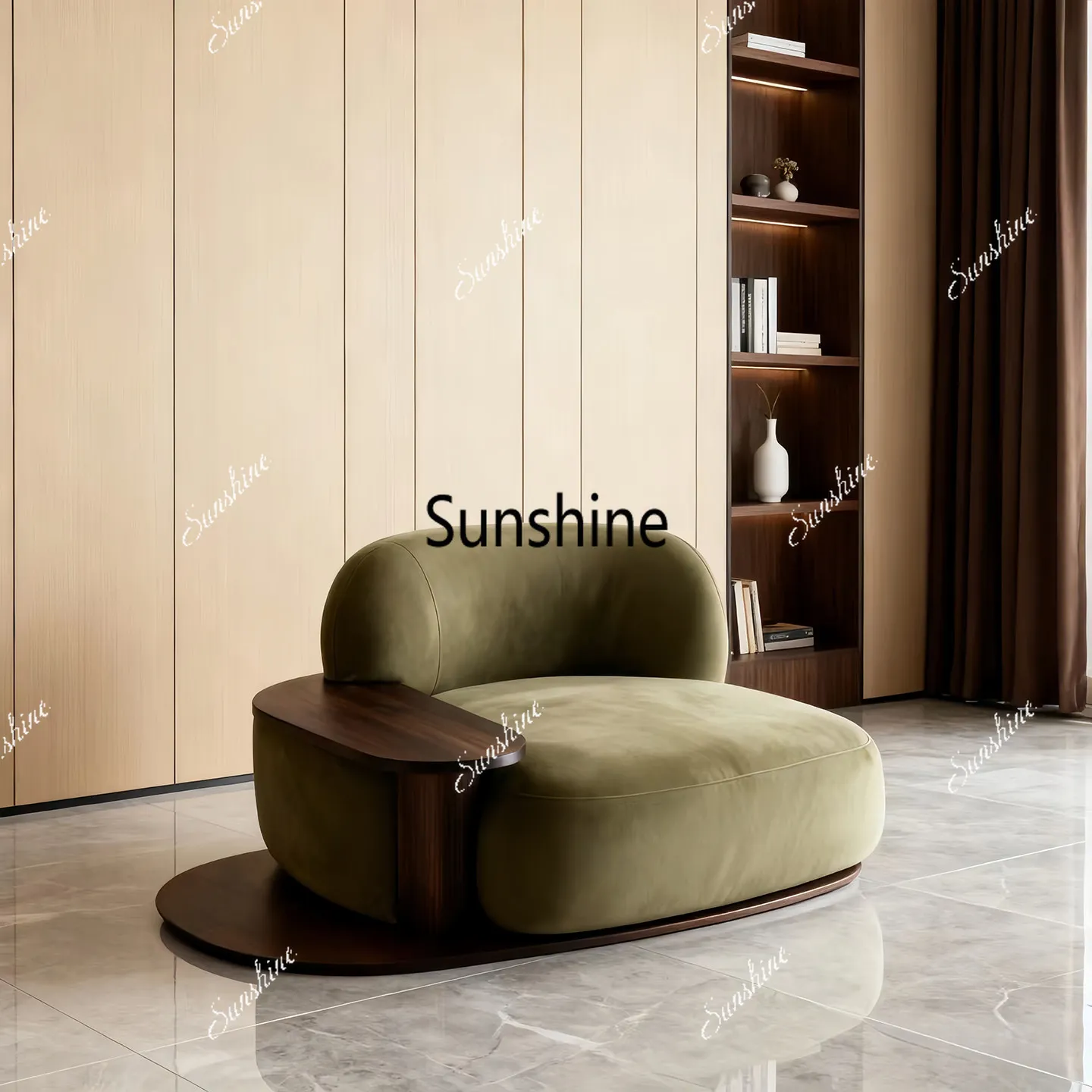 

Italian minimalist fabric single sofa modern simple small apartment leisure chair