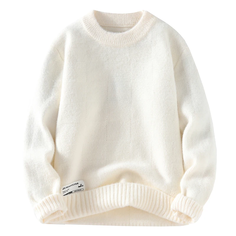 เสื้อถักพอดีตัวสำหรับผู้ชายเสื้อกันหนาวผู้หญิงเสื้อแขนยาวให้ความอบอุ่นและสบาย, เสื้อสวมหัวหนาสำหรับฤดูใบไม้ร่วง/ฤดูหนาว