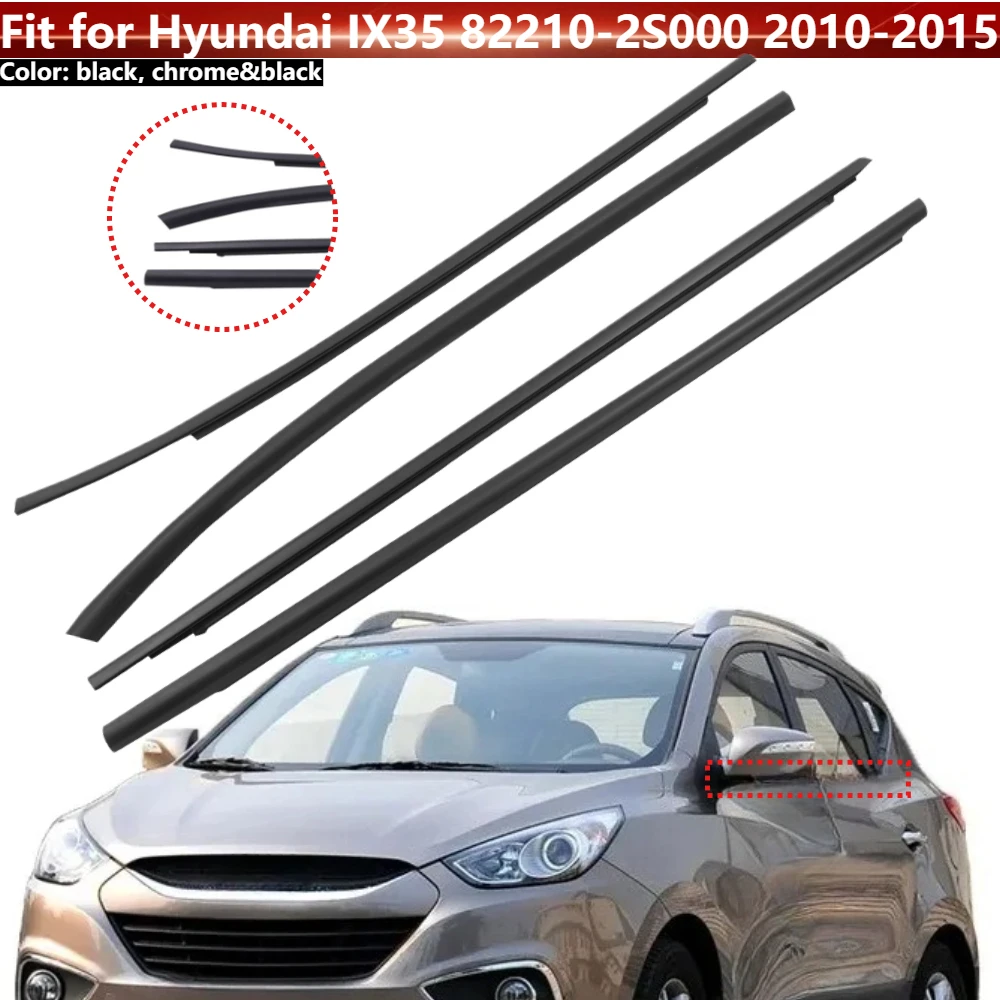 

Window Glass Rubber Weatherstrip Seal Belt Moulding Trim For Hyundai IX35 82210-2S000 2010-2015