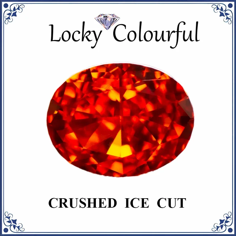 

Cubic Zirconia Crushed Ice Cut Oval Shape Red Color Charms Beads for Diy Jewelry Making Bracelet Rings Materials No Certificate