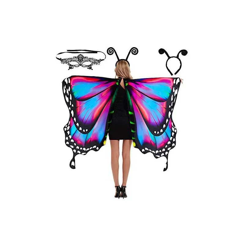 

hhh 2025Women's Butterfly Wing Cape for Stage Performance Halloween Carnival Dress up Girls Shawl Cloak Fancy Cosplay Costume