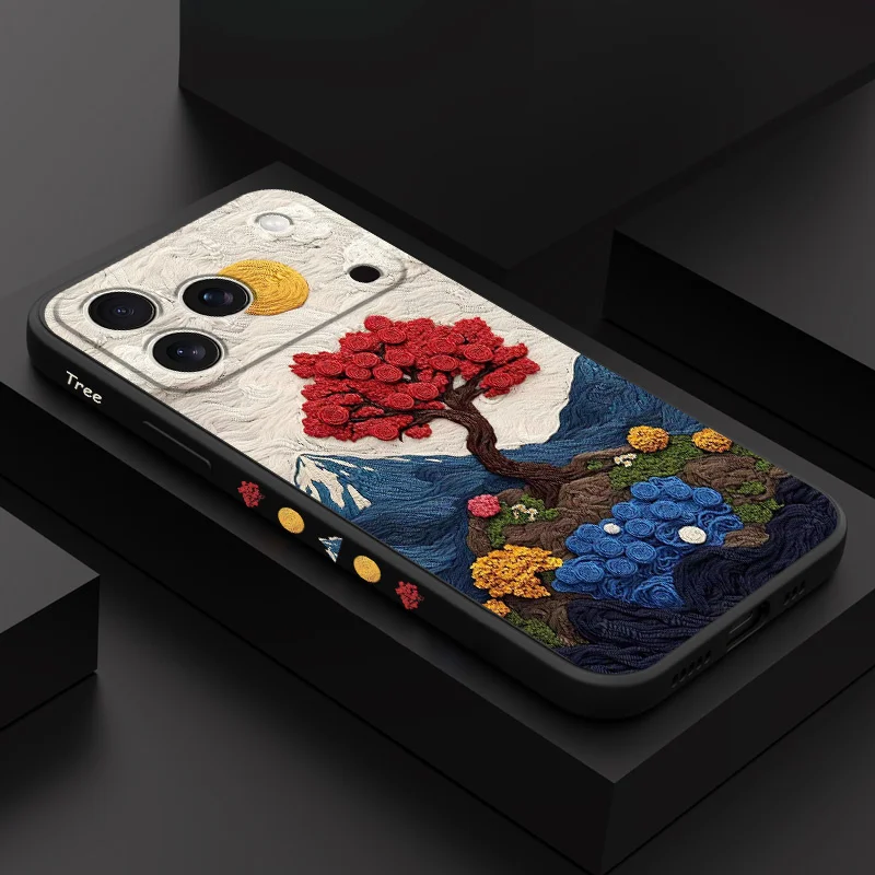 

Warm Sun Tree Phone Case For iPhone 17 Air 16 16e 15 14 13 Plus Pro Max Mini Liquid Silicone Cover