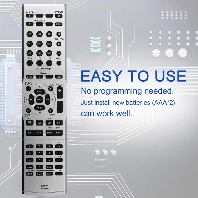 RAX25 WV50040 Replace Remote Control for Yamaha Audio Receiver R-S500 R-S700 R-S500BL R-S700BL RS500 RS700 RS500BL
