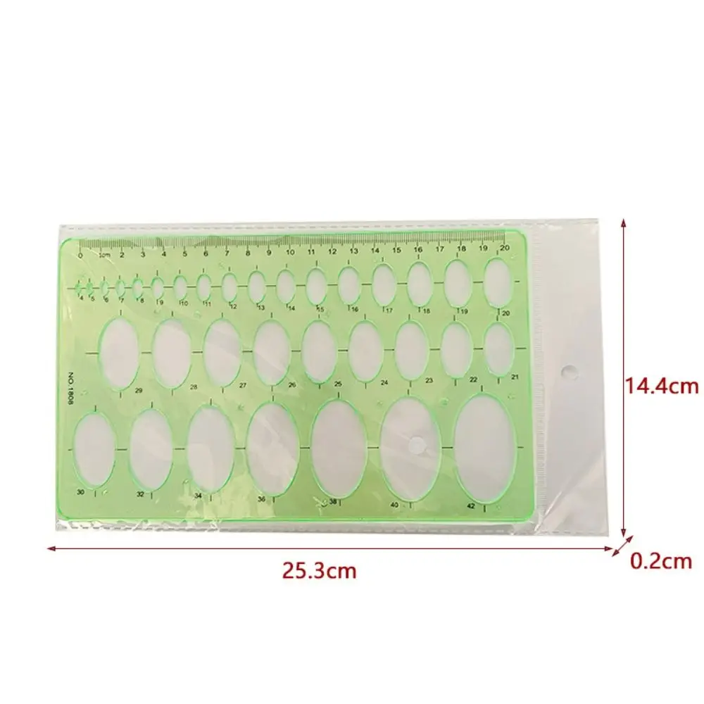 Modello geometrico Righello Disegno tecnico Righello ovale in plastica Studente di matematica Pittura Strumento di disegno Fornitura di disegno