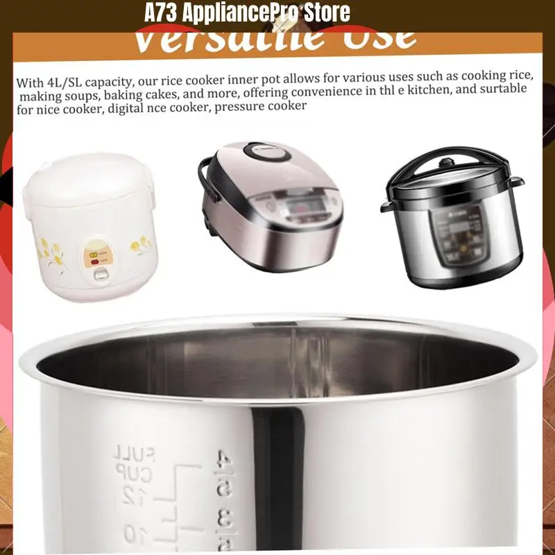 ステンレス炊飯器内釜5l、炊飯器用スケール付き炊飯器炊飯器内釜交換用炊飯器-a73z