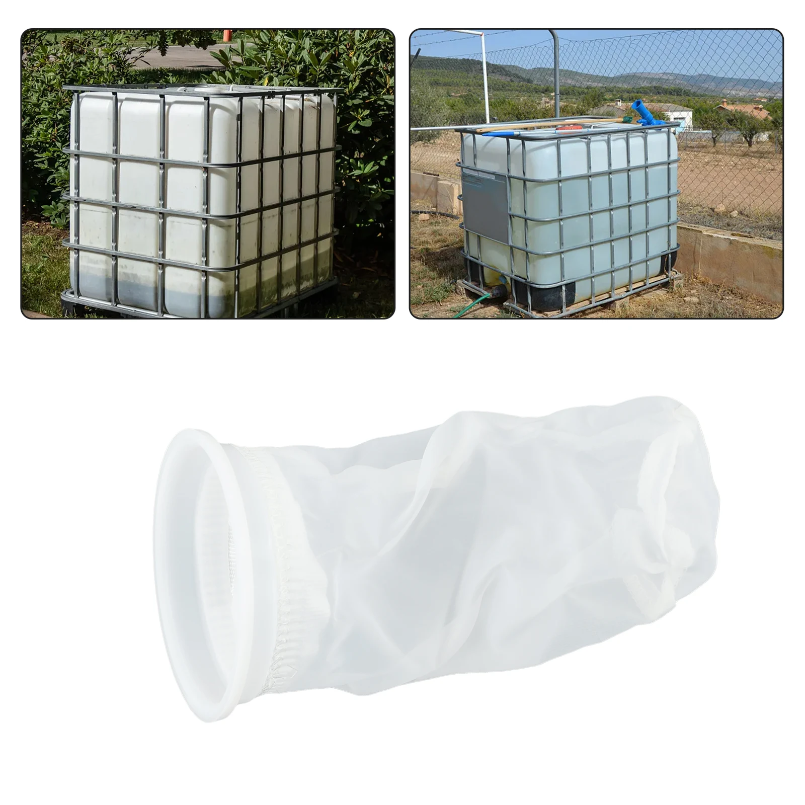 Cubierta de tanque IBC de 180 ° con filtro de nailon lavable para tanque de agua de lluvia IBC de 1000 litros, accesorios de tanque IBC