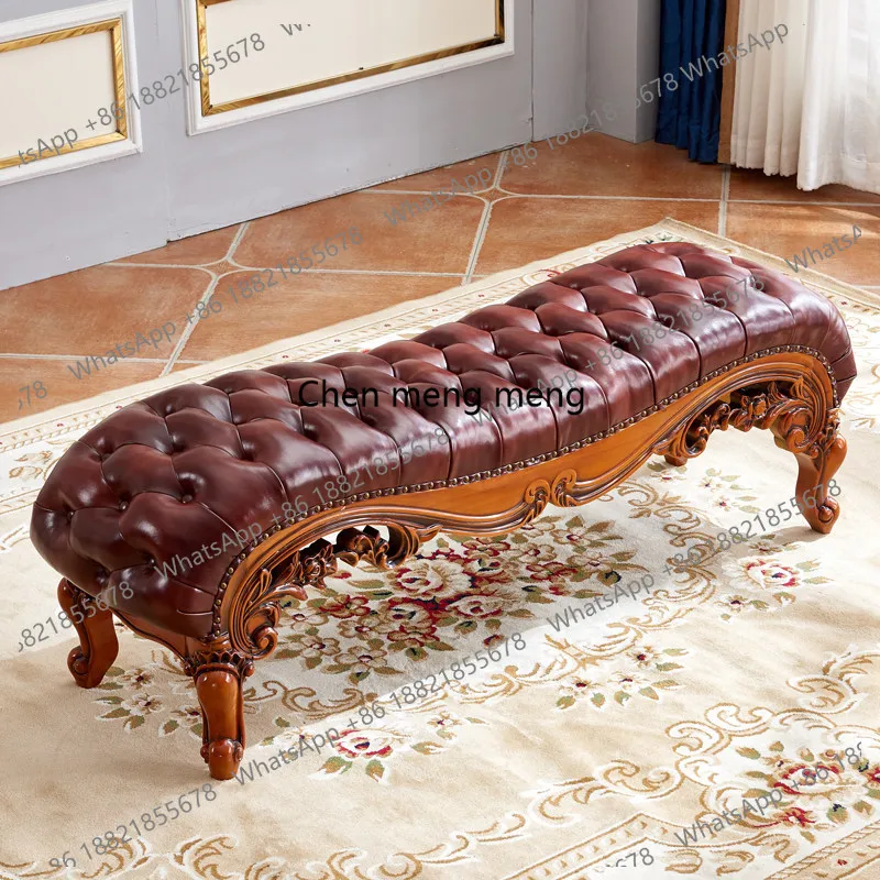 

Резной табурет из массива дерева для изголовья кровати, дивана, дома, спальни, табурет для переобувания.