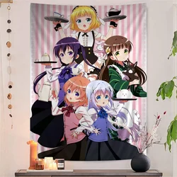 Anime Is the order a rabbit Movie Sticky Cartoon Tapestry Wall Hanging Decoration Household Home Decor