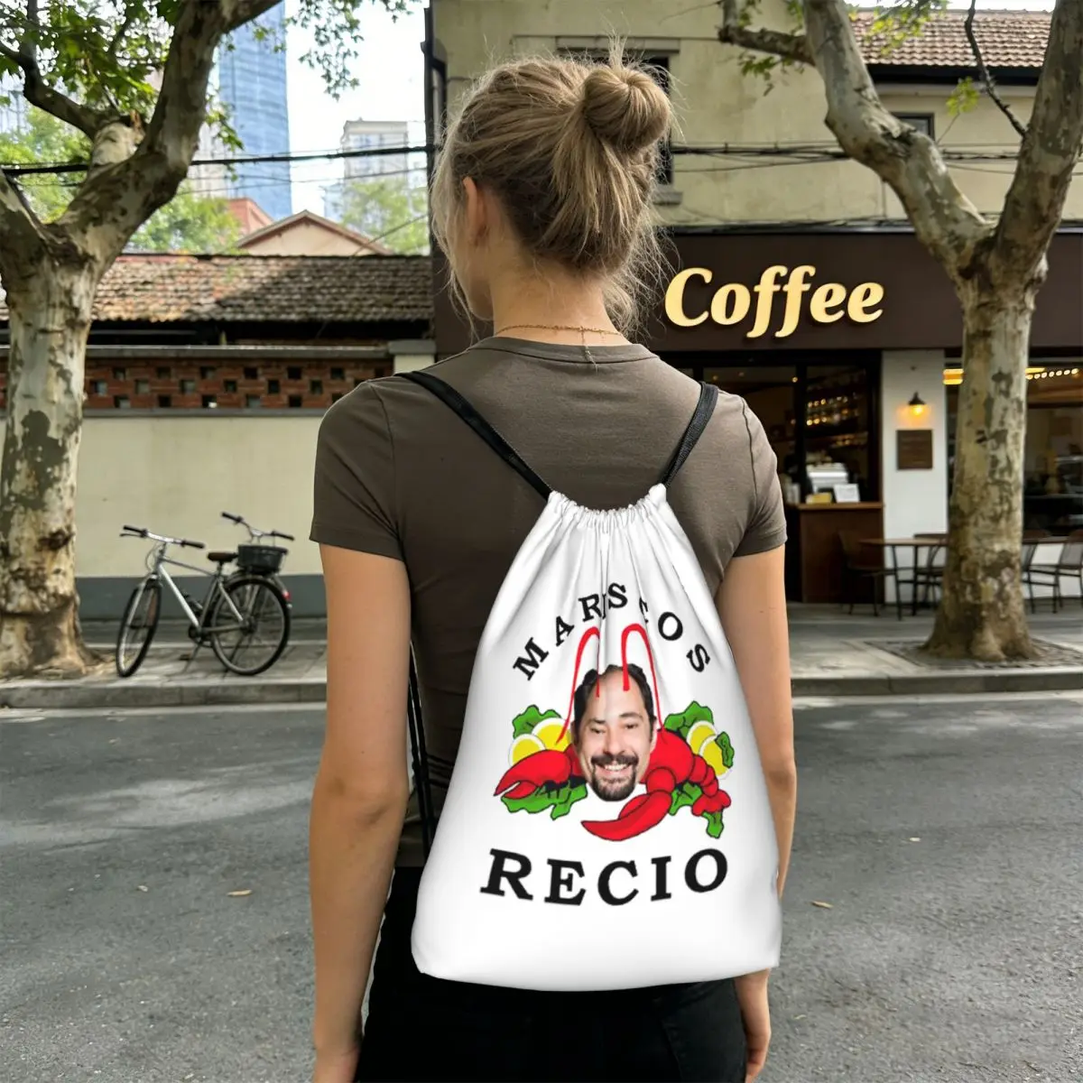 Antonio Recio Backpacks Casual Drawstring Bundle Pocket Sundries Bag Book Bags for Travel School