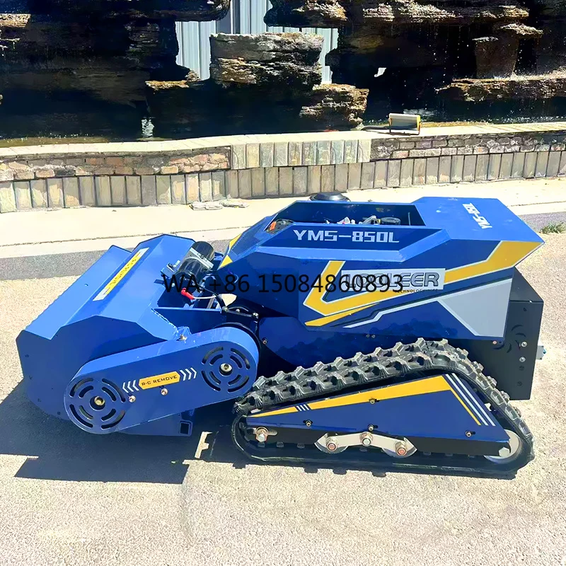 Wireless Lawn Mower Robot for Garden Trimming, Remote-controlled Lawn Mowing, Tracked All Terrain Zero Turn Mower