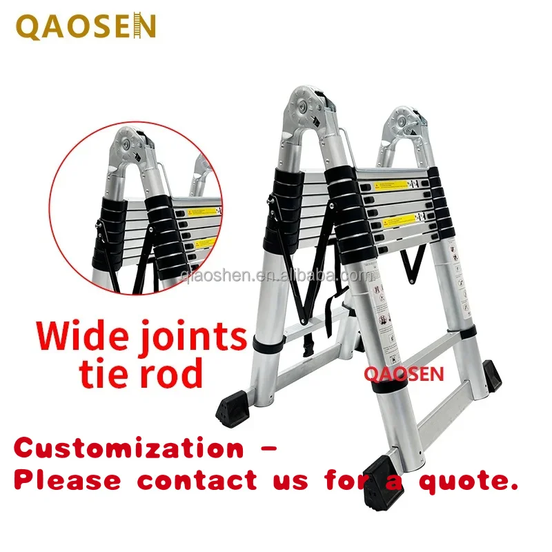 

Customize.Two-Balance Bar Tie Rod Aluminum 2-in-1 Multipurpose Telescopic Ladder Portable A-Frame Ladders Outdoor Telescope