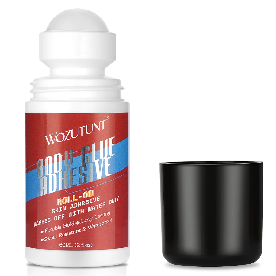 Roll-On Body Adhesive 60ml, Sweat Resistant Hypoallergenic Skin Glue for Stage Performance Dancewear Ballerinas Dancers