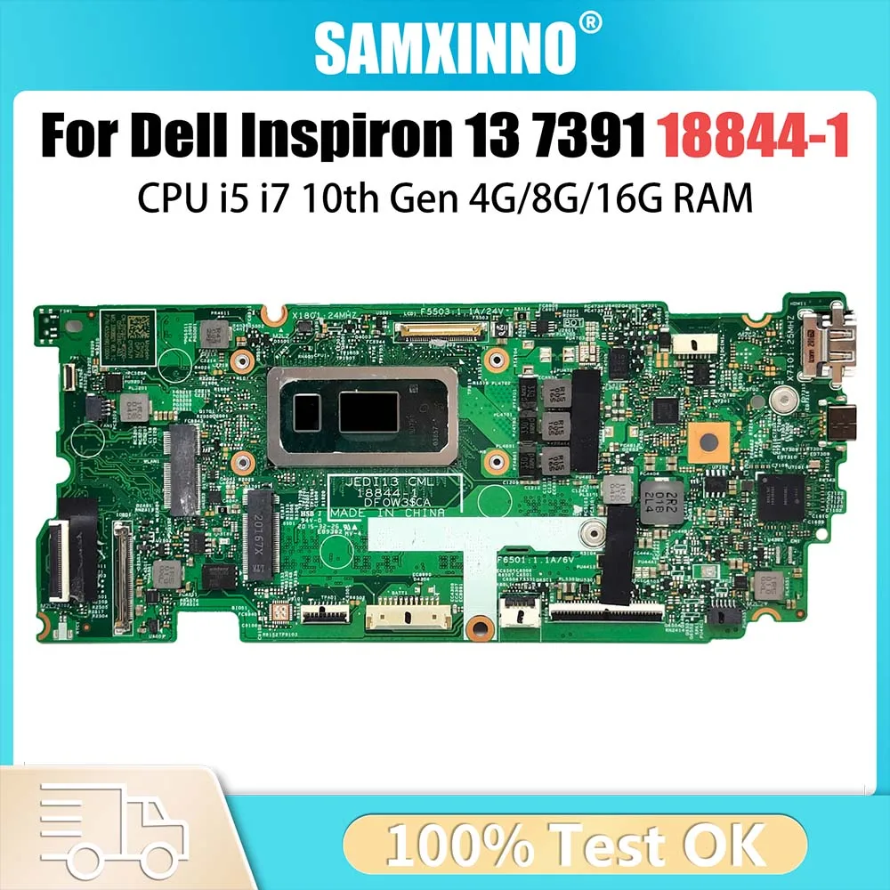 

Computer Mainboard For Dell inspiron 13 7391 18844-1 CN-0PKNWK CN-0HF90F Laptop Motherboard I5 I7 10th Gen CPU 4G 8G 16G RAM