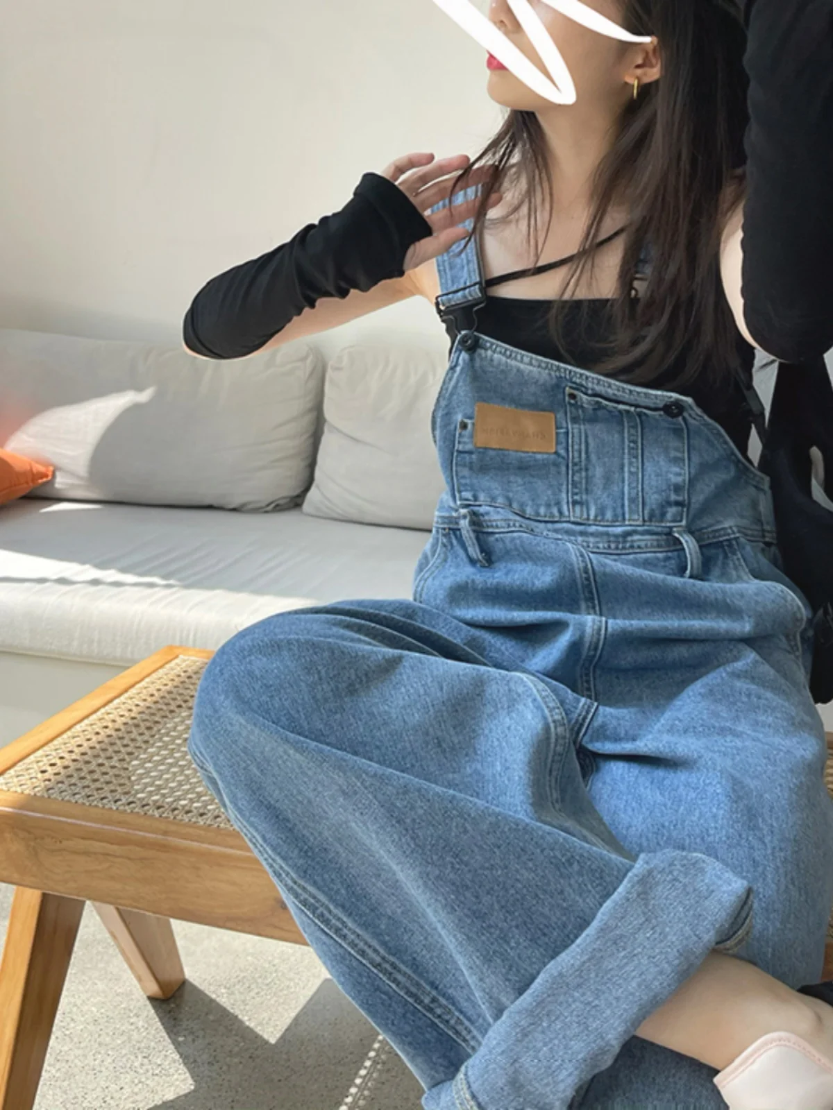 Salopette di jeans da donna Pantaloni sottili a gamba larga Estate New Sle Riduzione dell'età Fufu Mucca Abito intero allentato di piccole dimensioni