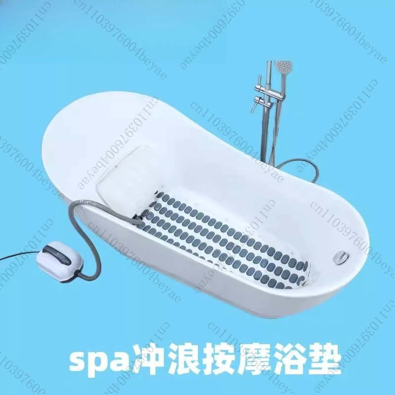 Anti slip full body waterproof hot tub spa mat, upgraded bubble machine bath mat+new pillow set