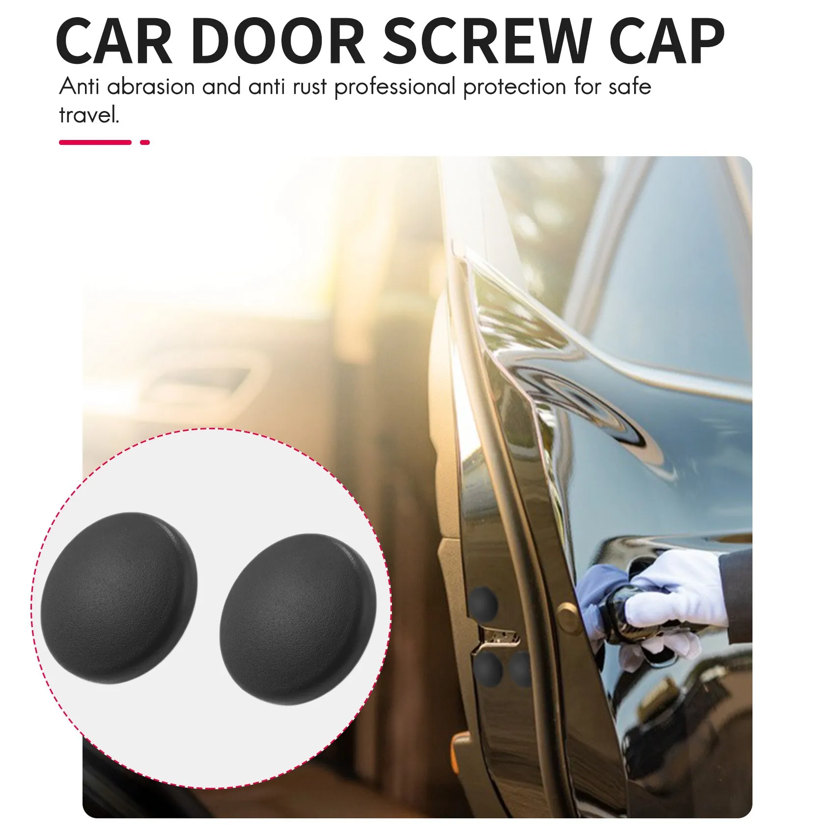 Leading-12Pcs New Trim Stickers Practical Cover Car Interior Anti-Rust Cap Door Lock Screw Protector