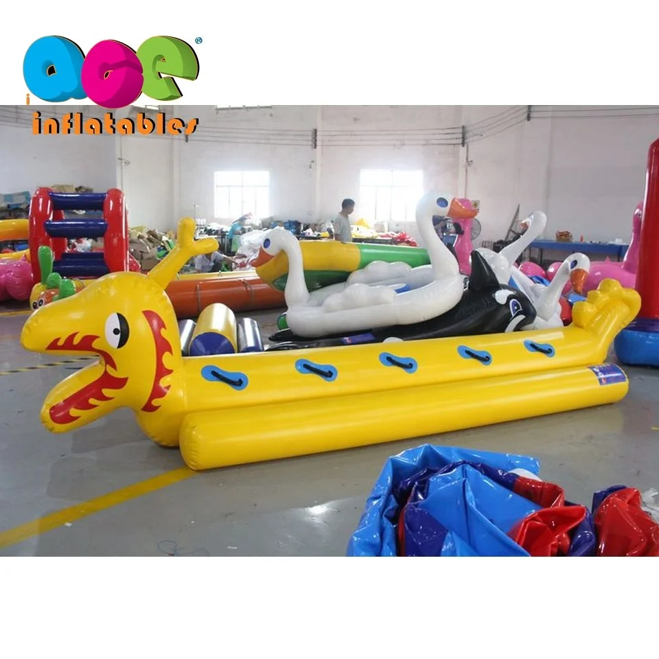 Hot sale interactive team building inflatable water park toys inflatable water caterpillar Racing Tube ride game