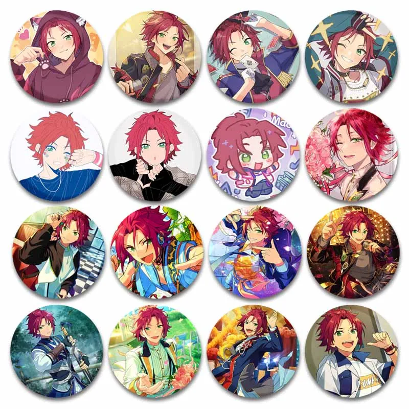 Cute Idol Isara Mao Enamel Pin Juvenile Manga Ensemble Stars Badge Lapel Pins Cartoon Round Button Brooch Jewelry Accessories