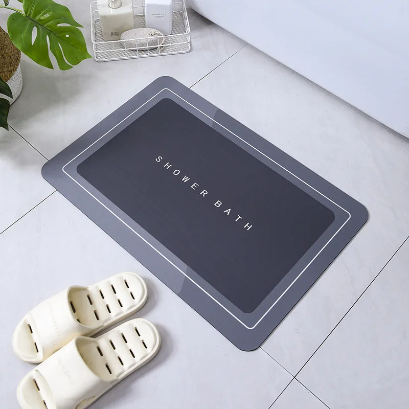 Super Absorbent Shower Bath Mat Bathroom Anti-Slip Carpet Rug Simple Kitchen Entrance Soft Door Bathtub Side Bath Mat Home Decor