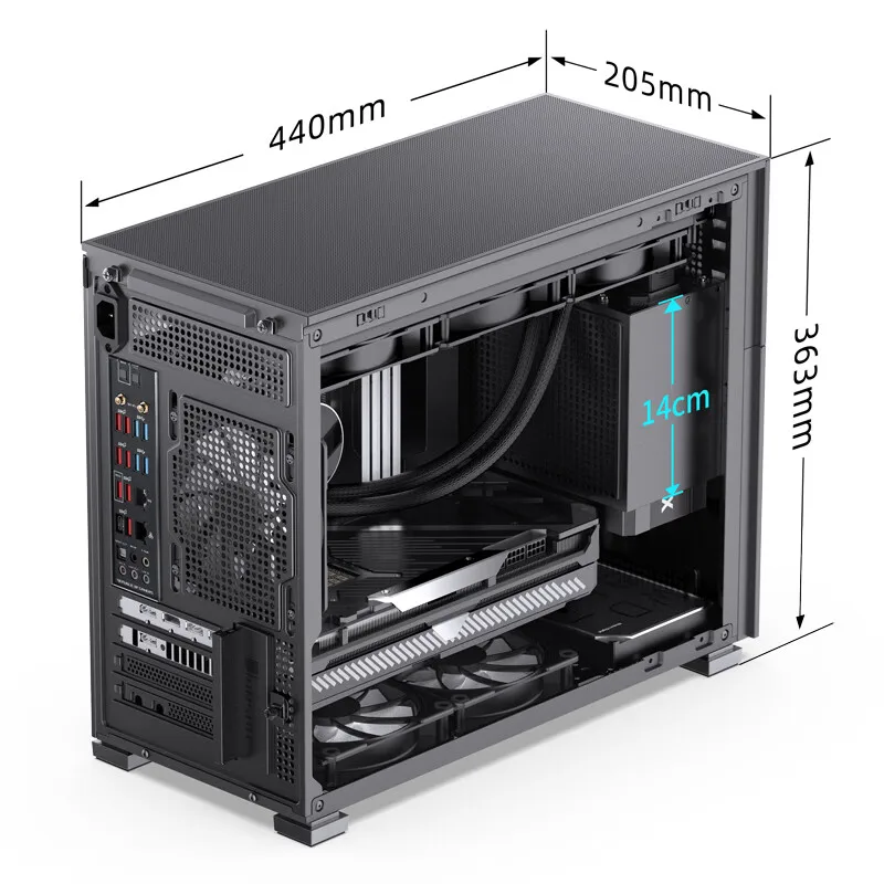 Imagem -03 - Jonsbo Pinecone D31 M-atx Case Computador Malha Lateral Transparente Atx com Tela de Exibição Jogos Chassis Suporte 360 Água Refrigeração