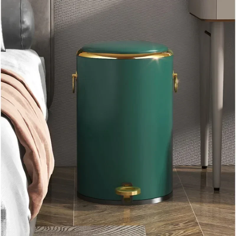 

B Wastebasket Closed Bag Cover Trash Can European Pull Ring Trash Bin Inner Barrel Separation Table Trash Can Pedal Design