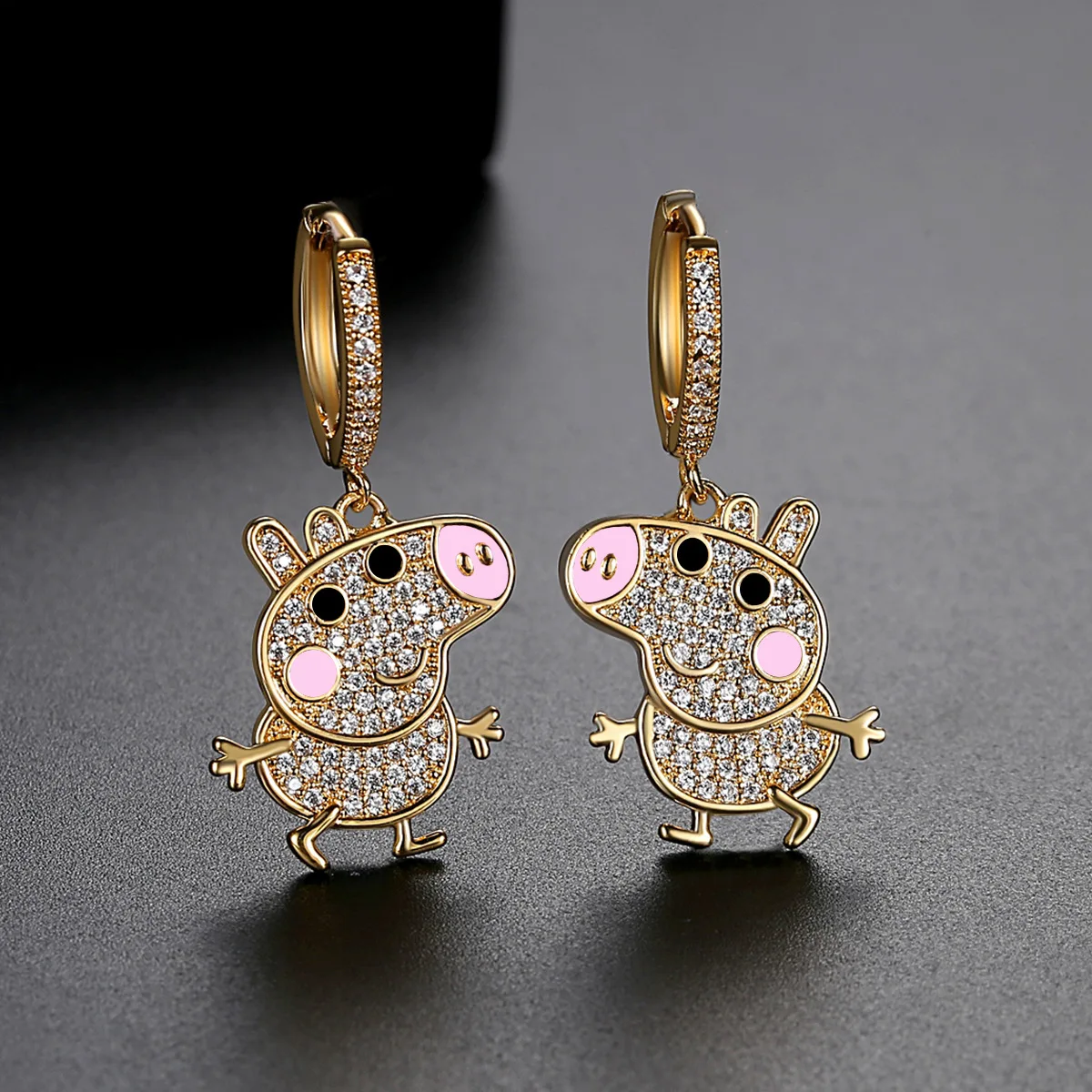 

925 silver, piggy earrings, zircon earrings, oil drop earrings, new trends, fashionable girls, party birthday gifts