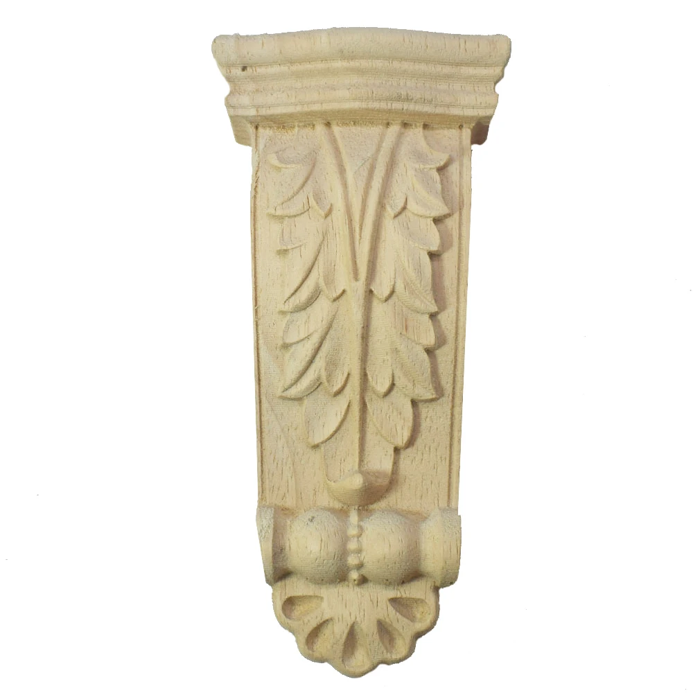 1PC European Applique Stigma Flower Architectural Decoration Maison Solid Wood Carved Beam Support Vintage Home Decor