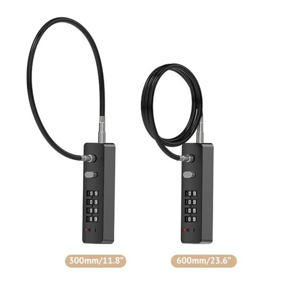 Cadeado com senha de combinação de 4 dígitos, à prova d'água, anti-roubo, cabo de bloqueio, corda longa, código reajustável, acessórios de hardware para armário de porta