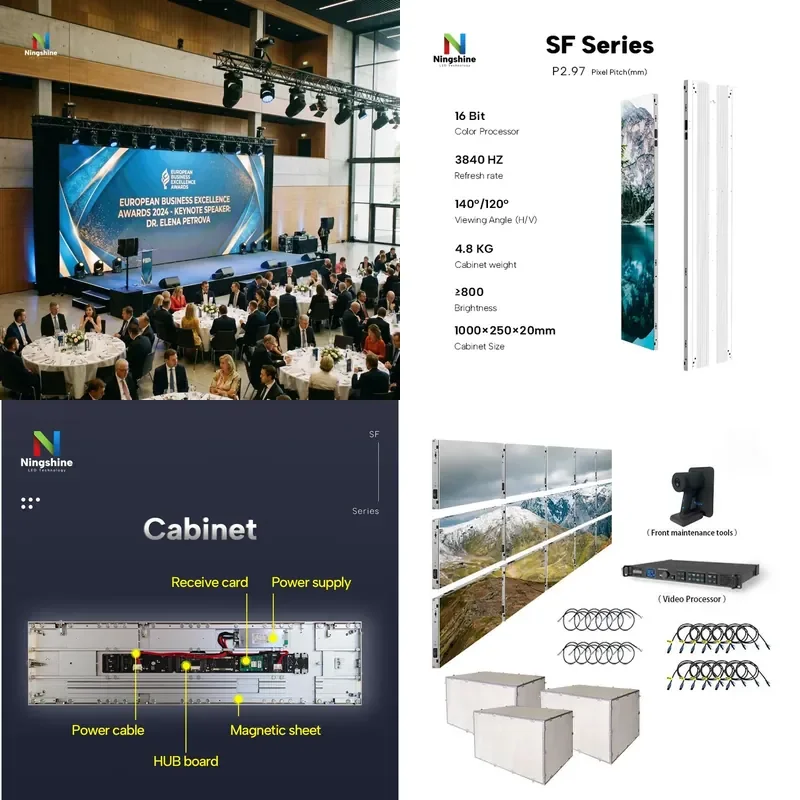 4K HD Indoor LED Video Wall Big Data Dashboard Display Screen for Enterprise Event Business Conference