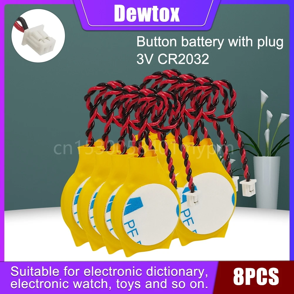 Placa base Dewtox CR2032 de 8 piezas, 3V, CMOS, línea de tira, batería de litio para placa base, IBM, Notebook