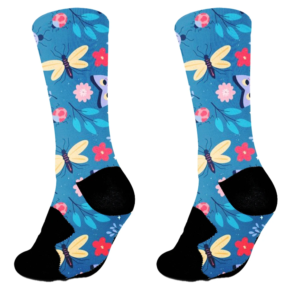 Chaussettes papillon avec impression animale, Hip Hop, Harajuku, Skateboard, Décontracté, Heureux, Drôle, Cadeau de Noël, Nouveau