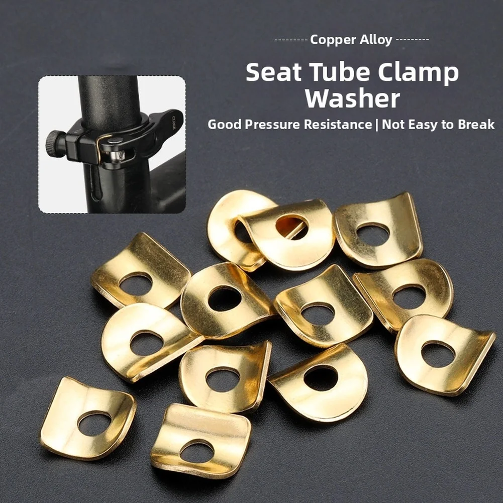 

10pcs Copper Alloy Seatpost Clamp Shim Spacer For M5 Bore Inner Tube Bike Seat Maintenance Repair Accessories