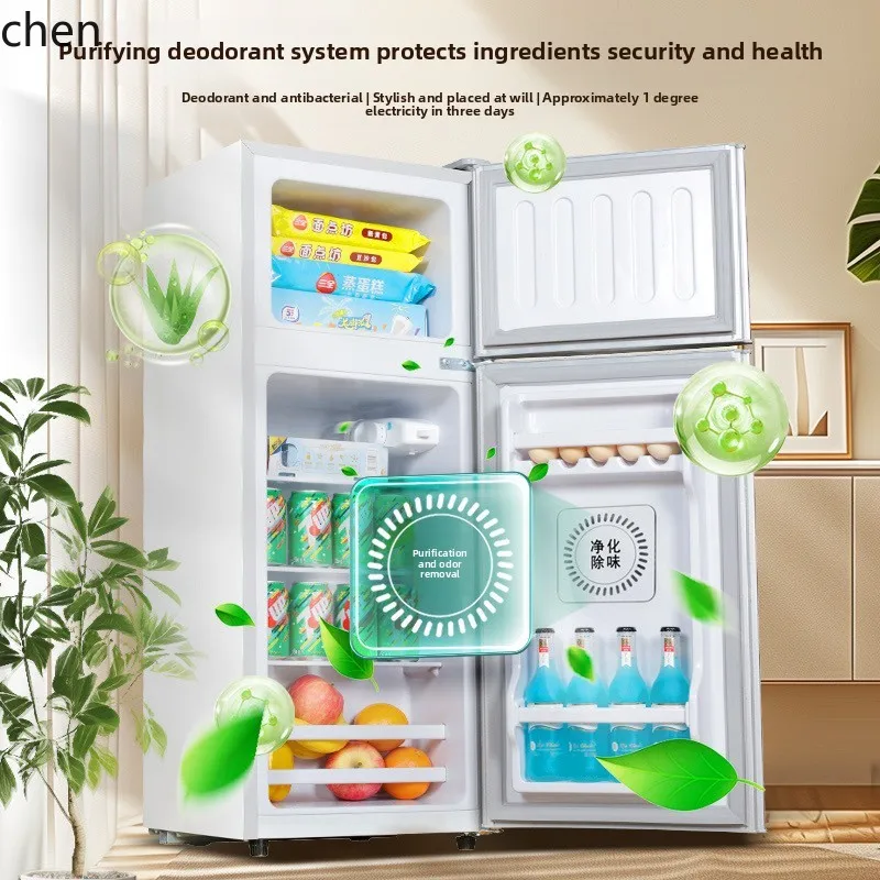 HTT Oaks kleine koelkast kleine dubbele deur kantoor mini tweepersoons slaapzaal huurkamer koelkast