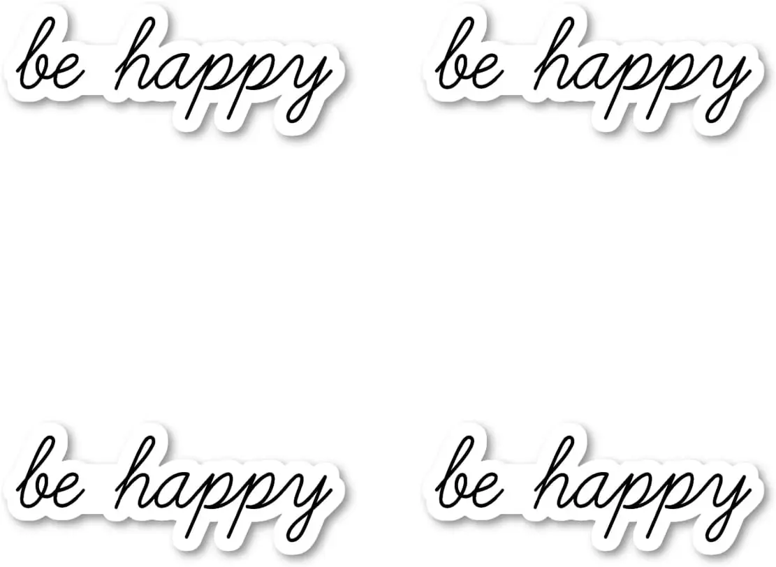 

4 шт. наклейки с вдохновляющими цитатами "Be Happy", водонепроницаемые виниловые наклейки для ноутбука, окна, автомобиля, декора бутылки с водой