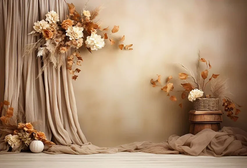 Mehofond Photography Background Neutral Boho Fall Autumn Bea Kids Birthday Party Cake Smash Portrait Decor Backdrop Photo Studio